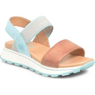 B&oslash;rn Mimi Ankle Strap Sandal in Turquoise Leather at Nordstrom Rack, Size 11