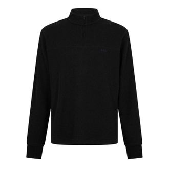 HUGO BOSS Heren sweatshirt met trechtervormige hals (Zwart)