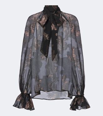 Etro Blusa in misto seta fil coup&eacute;