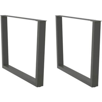 vidaXL Vidaxl - Patas Para Mesa De Comedor En Forma De V (2 Unidades), Antracita, 100 X (72-73,3) Cm, Acero