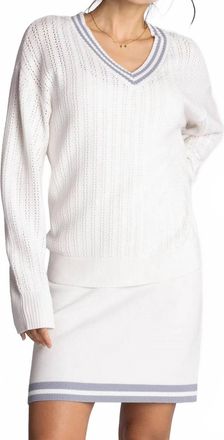 Thread & Supply Alexis Sweater In Ivory Dusty Blue