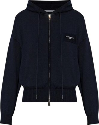 Givenchy Hoodies & sweatvesten, Dames, Blauw, S, Zip-up Hoodie Sweater