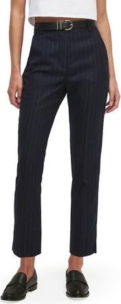 Favorite Daughter The Favorite Pinstripe Cigarette Ankle Pants in Navy Pinstripe at Nordstrom, Size 4