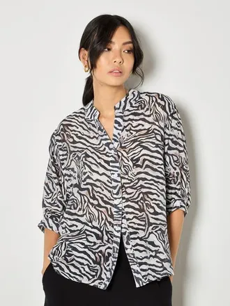 Apricot Oversized Semi-sheer Blouse in White at Nordstrom, Size Xx-Large
