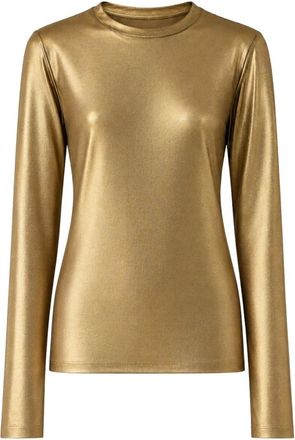 Meimeij M6Fn01 T-shirt a manica lunga slim-fit - - Tops - Donna - Giallo - XS