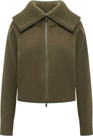 Victoria Beckham Cardigan con zip e collo ampio - - Knitwear - Donna - Verde - S