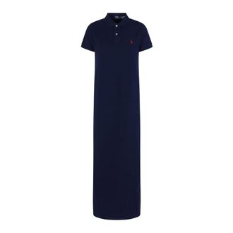 Polo Ralph Lauren Maxi Dresses, female, Blue, Size: S Classic Polo Dress
