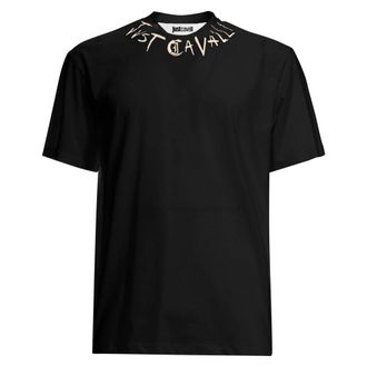 Just Cavalli T-Shirts, male, Black, Size: 2XL T-shirt