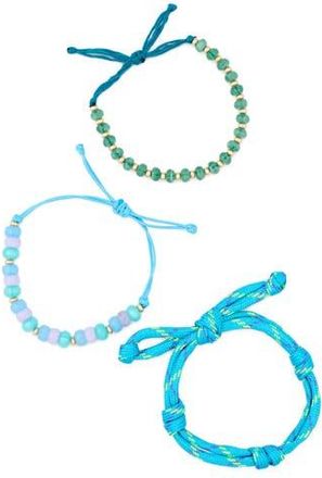 Leith 3-Pack Assorted Slider Bracelets in Blue Multi- Gold at Nordstrom Rack