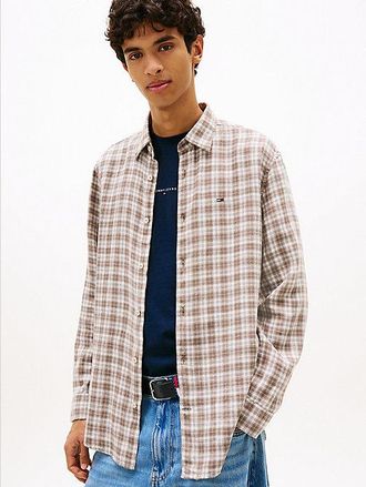 Tommy Hilfiger Relaxed Fit Check Linen Blend Shirt