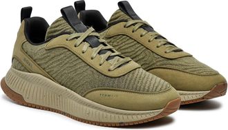 HUGO BOSS Mens Titanium Evo Running Sneakers, Dark Green