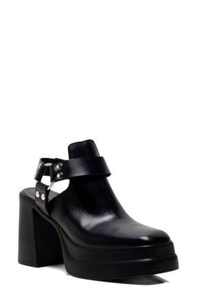 Free People Hybrid Harness Platform Bootie in Black Leather at Nordstrom, Size 6.5
