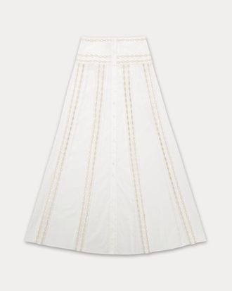Fortela Alexane Embroidered Cotton Skirt in White at Nordstrom, Size 40 Eu