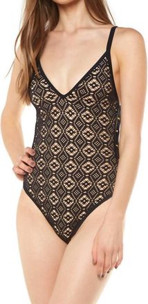 Somedays Lovin Lighthouse Lace One Piece Swimsuit In Black