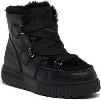 Sorel x Aspen Collection Ona Ave Alpine Lux Genuine Shearling Waterproof Boot in Black/Snow at Nordstrom, Size 6.5