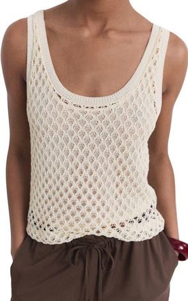 Mango Openwork Tank in Ecru at Nordstrom, Size X-Small