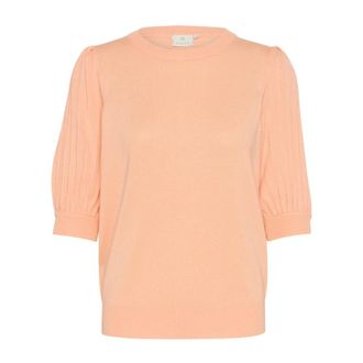 Kaffe Rondgebreide trui - Dames - Ronde hals truien - Oranje - 2XL - Truien & Vesten