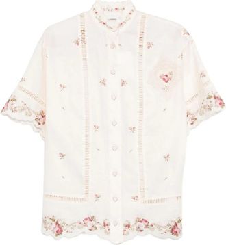 Zimmermann Relaxed Linnen Shirt - Dames - Overhemden - Veelkleurig - S - Linnen - Overhemden