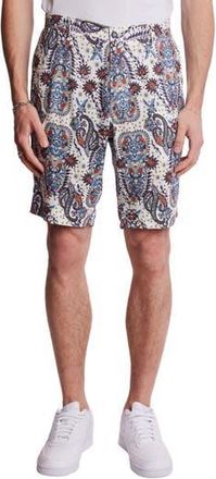 Paisley & Gray Felix Slim Fit Shorts in White Blue Orange Paisley at Nordstrom Rack, Size 32