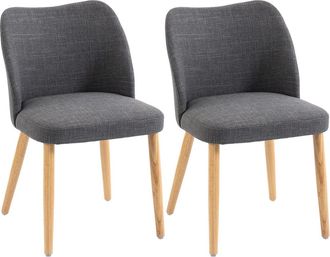 HOMCOM Sillas de comedor 46x52x76 cm gris claro