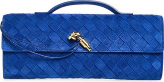 Bottega Veneta Long Andiamo Intrecciato Suede Clutch in 4300 Blue Royal-Muse Br at Nordstrom