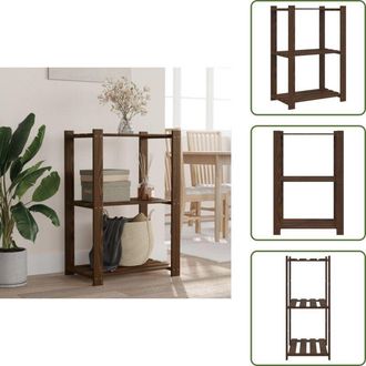 vidaXL Scaffale per cucina - vidaXL Scaffale a 3 Livelli Marrone 60x38x90 cm in Legno di Pino - Scaffale per lavanderia