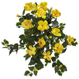 Nearly Natural 24-in Hibiscus Hanging Artificial Plant in Yellow at Nordstrom