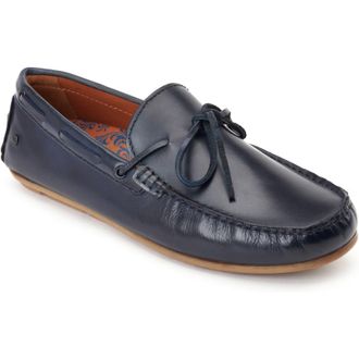 Base London Brooks Leather Mens Navy Standard Loafers - Size UK 12