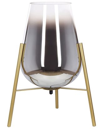 Beliani L&aacute;mpara de mesa metal dorado