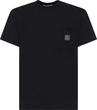 Stone Island Compass Patch T-Shirt - Heren - T-shirts - Blauw - XL - Katoen - Tops