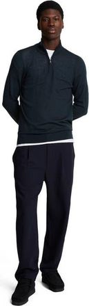 Lyle & Scott Eagle Merino Quarter Zip Sweater in Dark Navy at Nordstrom, Size Xx-Large