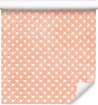 OEM Carta Da Parati Con Stelle Color Crema E Pesca, Sfondo Color Crema Per Soggiorno E Camera Da Letto 50x1000