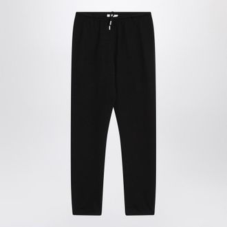 The Row Teo black cotton and cashmere trousers