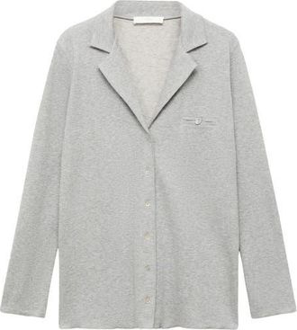 Mango Double Face Cotton Shirt in Grey at Nordstrom, Size Medium