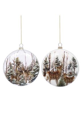 Mark Roberts Deer Forest Ball Ornament, Set of 6 in Brown at Nordstrom