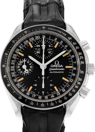 Omega Pre-owned Omega Speedmaster Day Date Chronograph GMT Automatic Day-Night Black Dial Mens Watch 3520.50.00