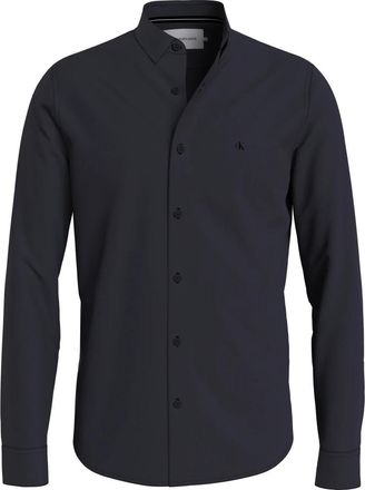 Calvin Klein Slim Stretch Poplin Shirt - Heren - Casual Overhemden - Blauw - XS - Katoen - Overhemden