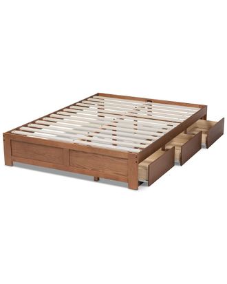 Baxton Studio Wren 3-Drawer Full Size Platform Storage Bed Frame