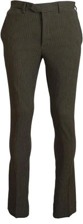 Bencivenga Multicolor Katoenen Broek Nieuw met Labels - Heren - Slim Fit Broeken - Groen - M - Katoen - Broeken