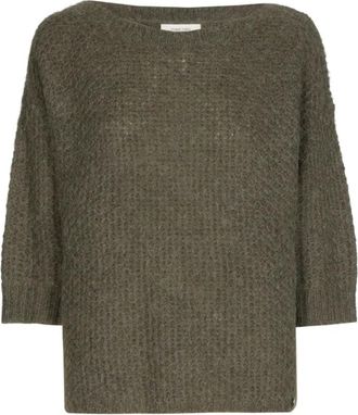 Marie Méro Truien & Vesten, Dames, Groen, 2Xl, Khaki Alpaca Blend Sweater