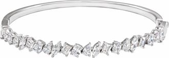 Diamond2Deal 14k White Gold 4 1/5 CTW Lab-Grown Diamond Bangle Bracelet 7