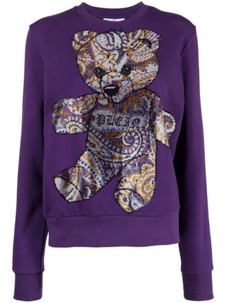 Philipp Plein Felpa con stampa Teddy Bear - Viola