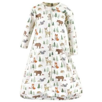 Hudson Baby Long-Sleeve Cotton Jersey Sleeping Bag in Forest Animals at Nordstrom