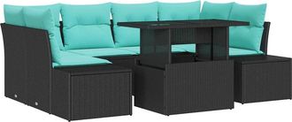 vidaXL Conjunto De Sof&aacute; De Jard&iacute;n 7 Uds. 6-n&uacute;mero De Plazas Vidaxl