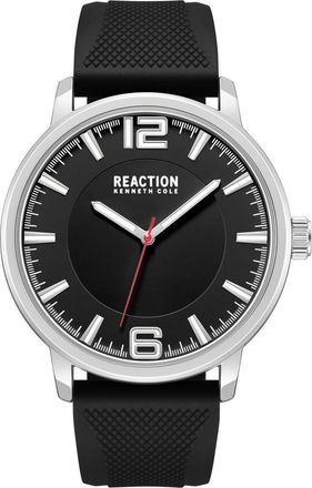 Kenneth Cole Reaction Classic Black Silicone Strap Watch, 44mm at Nordstrom Rack