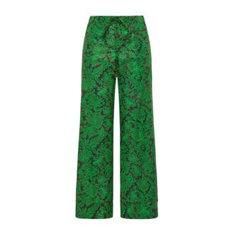 Maliparmi Wide Trousers, female, Green, Size: S Polyester Pants Composition Cotton Code