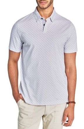 Brooklyn Brigade Slim Fit Geo Short Sleeve Polo in White at Nordstrom, Size Medium