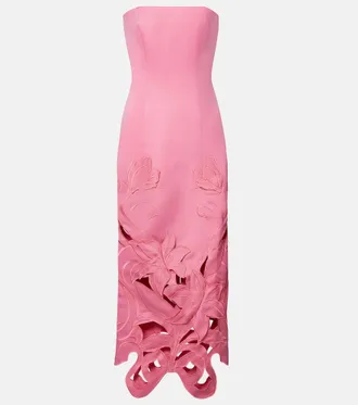 LEO LIN Rayna floral-appliqu&eacute; bustier gown