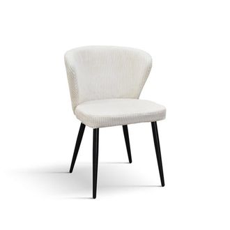 Konte Design Lote de 2 sillas de tela efecto terciopelo color crema,patas antracita