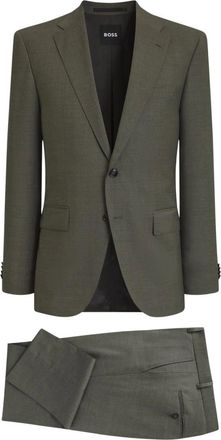 HUGO BOSS Kostuums, Heren, Groen, M, Tweed, Single Breasted Suit
